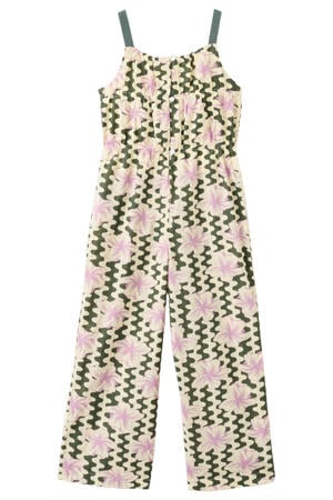 gebloemde jumpsuit beige