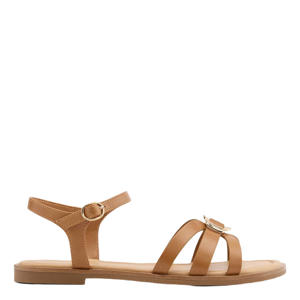 imitatieleren sandalen - cognac