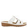 Easy Street imitatieleren slippers met sleehak wit