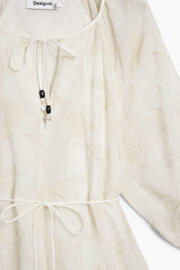 thumbnail: Desigual gebloemde blousejurk beige