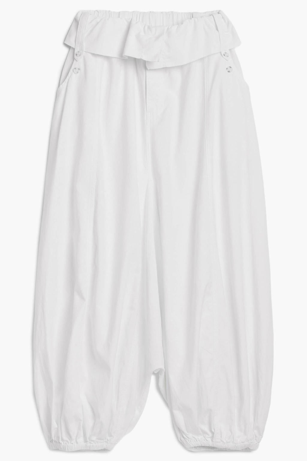 Witte dames Desigual regular waist ballonbroek van katoen met ritssluiting en effen