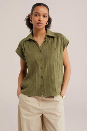 blouse broderie groen