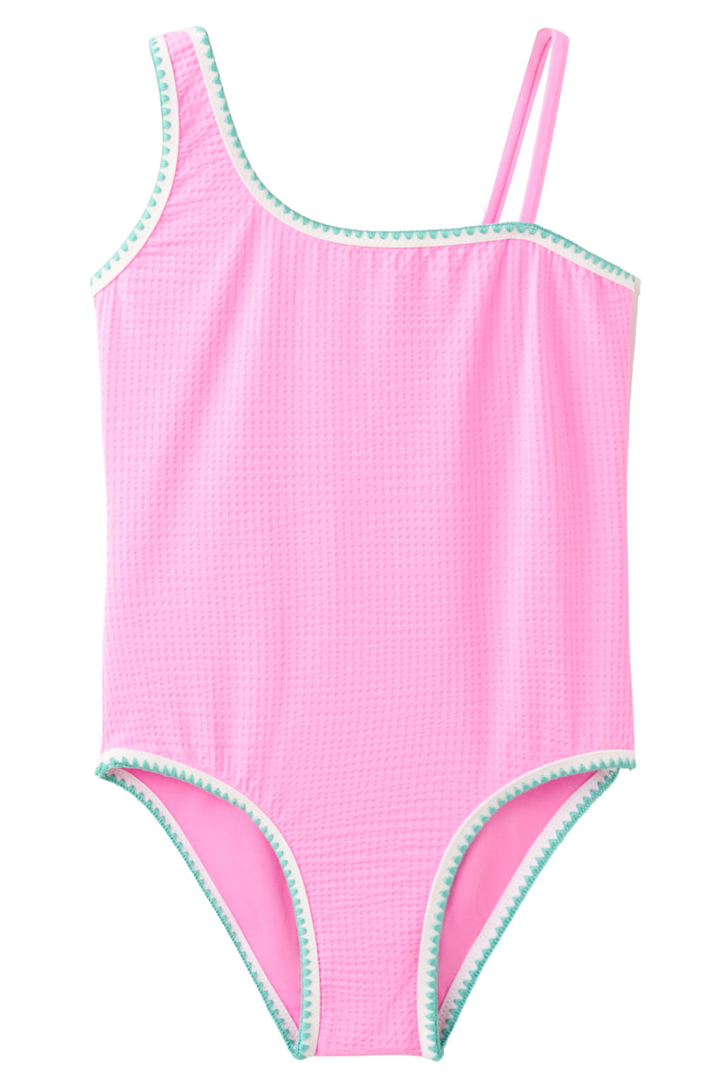 Mango Kids one shoulder badpak roze/blauw
