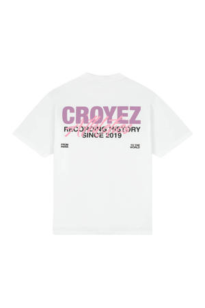 oversized T-shirt met backprint wit