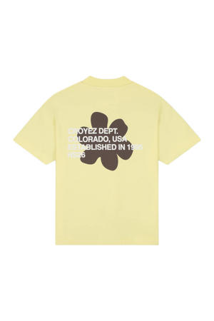 oversized T-shirt met backprint geel