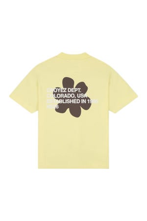 oversized T-shirt met backprint geel