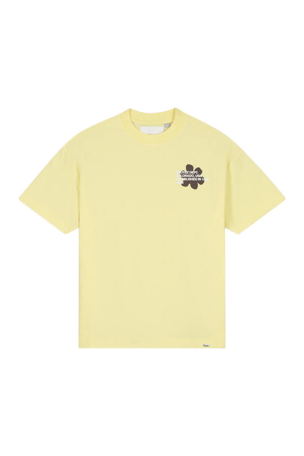 Croyez oversized T-shirt met backprint geel