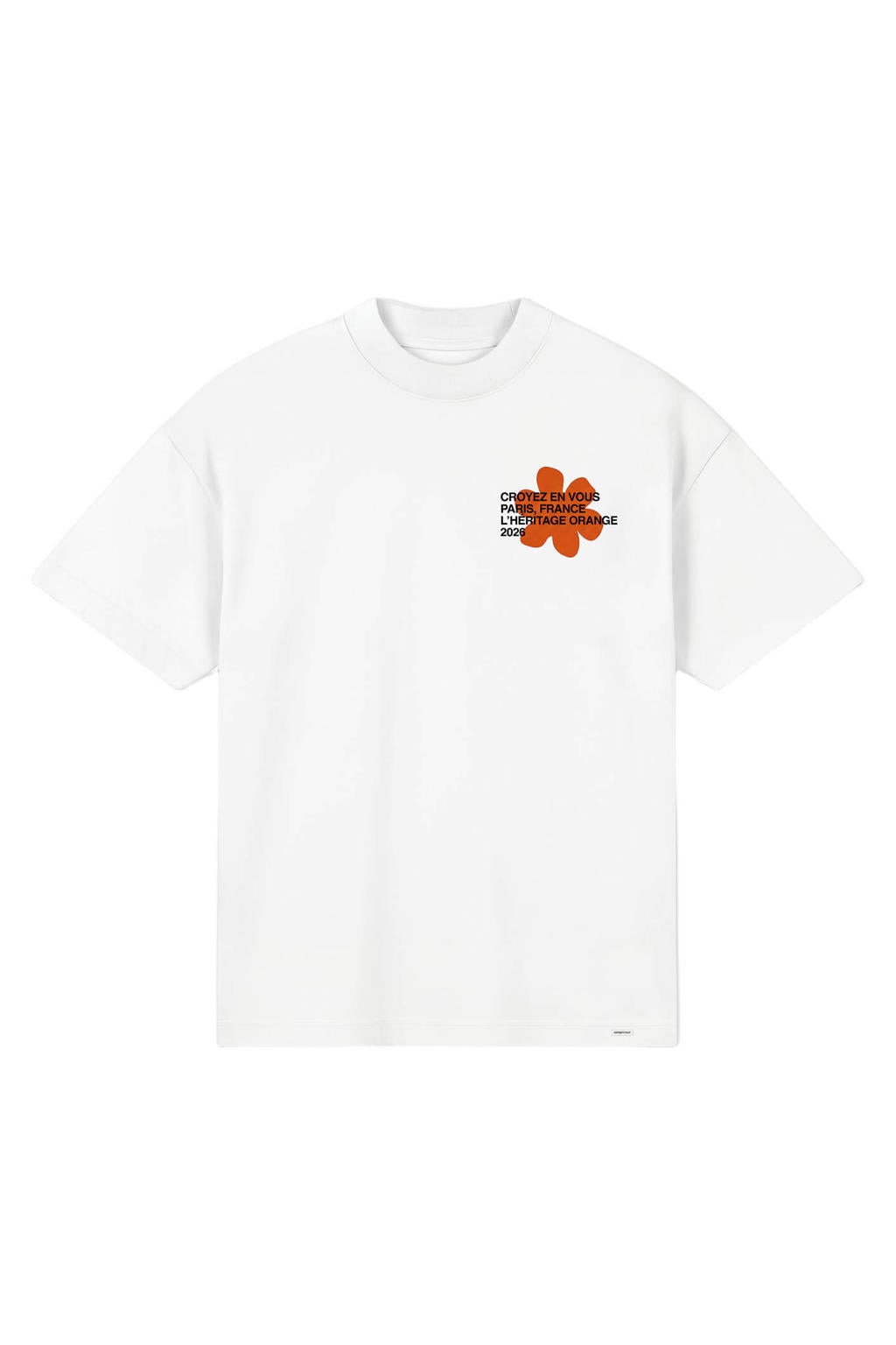 Witte heren Croyez oversized T-shirt van katoen met backprint, korte mouwen en ronde hals