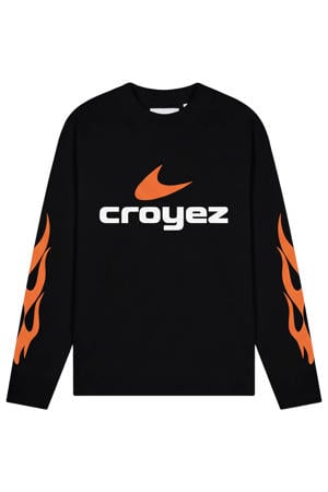 longsleeve met backprint zwart