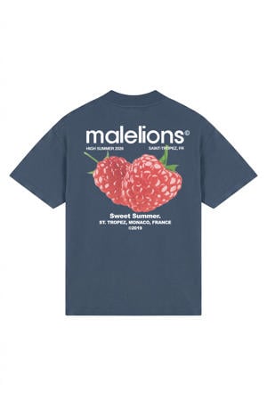 oversized T-shirt met backprint blauw