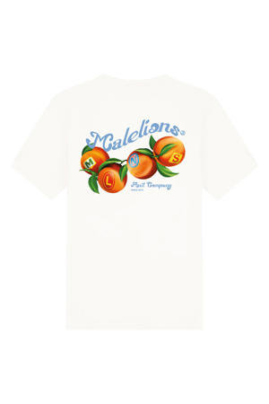 regular T-shirt met backprint ecru