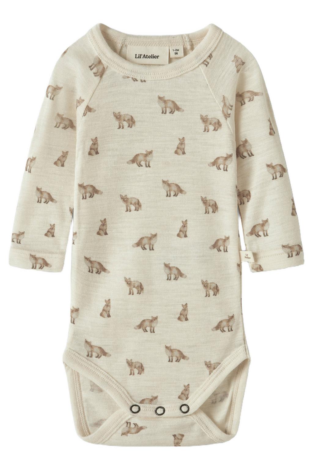 LIL' ATELIER BABY romper met wol - beige
