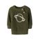LIL' ATELIER BABY katoenen regular fit gebreide trui met borduursels en print - olijfgroen
