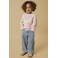 LIL' ATELIER MINI katoenen regular fit gebreide trui met print en borduursels - oudroze