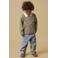 LIL' ATELIER MINI loose fit gestreepte polo - bruin