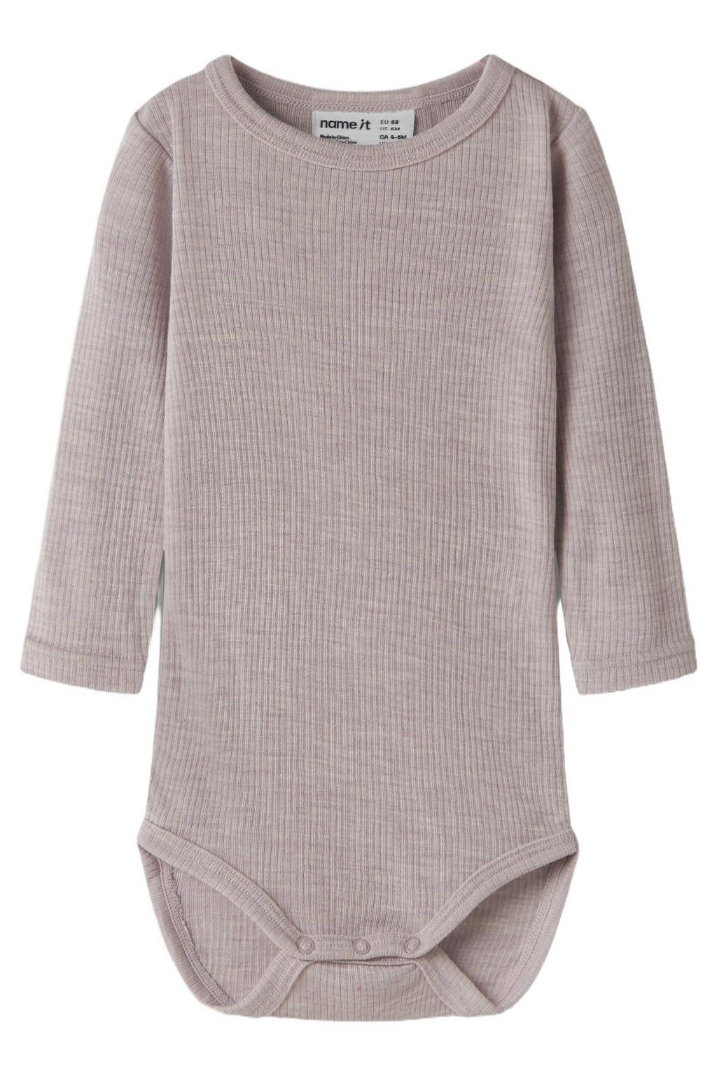 NAME IT BABY wollen romper - lila