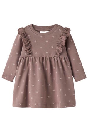 sweatjurk met ruches en print - oudroze
