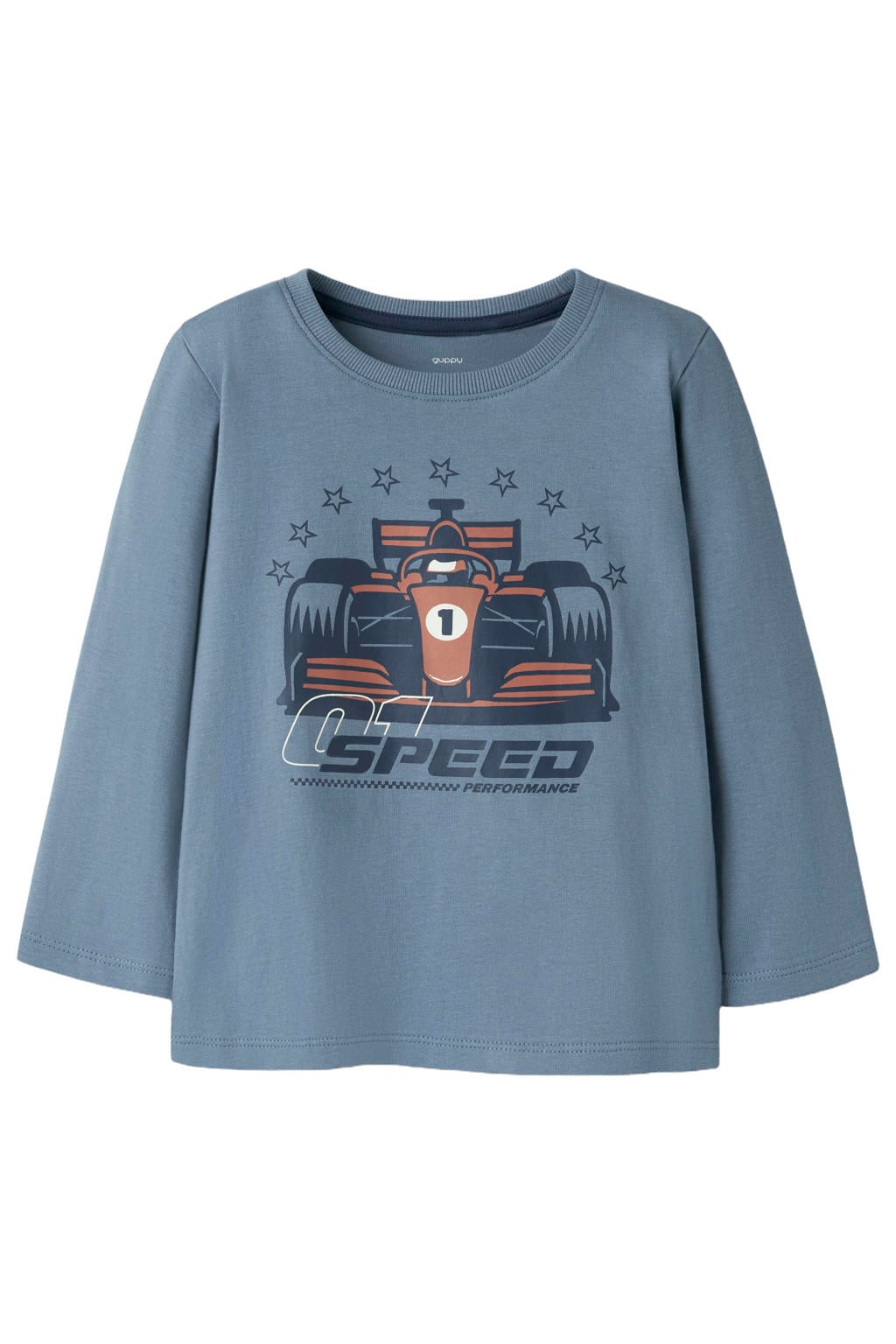 GUPPY MINI rechtvallende longsleeve met print - blauw