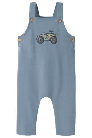 sweat tuinbroek met print - blauw