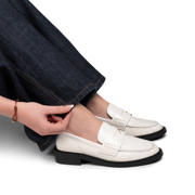 thumbnail: POSH by Poelman Bella lakleren loafers met blokhak wit