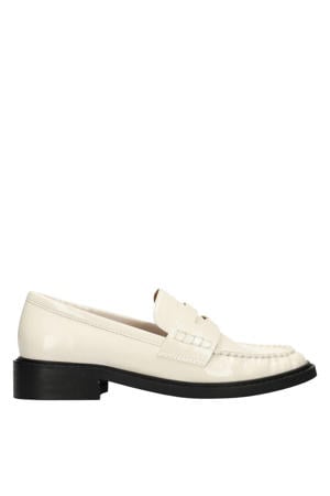 Bella lakleren loafers met blokhak wit