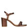 POSH by Poelman Emily imitatieleren sandalen met blokhak - bruin