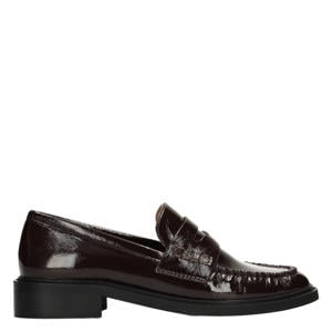 Bella lakleren loafers met blokhak bordeaux
