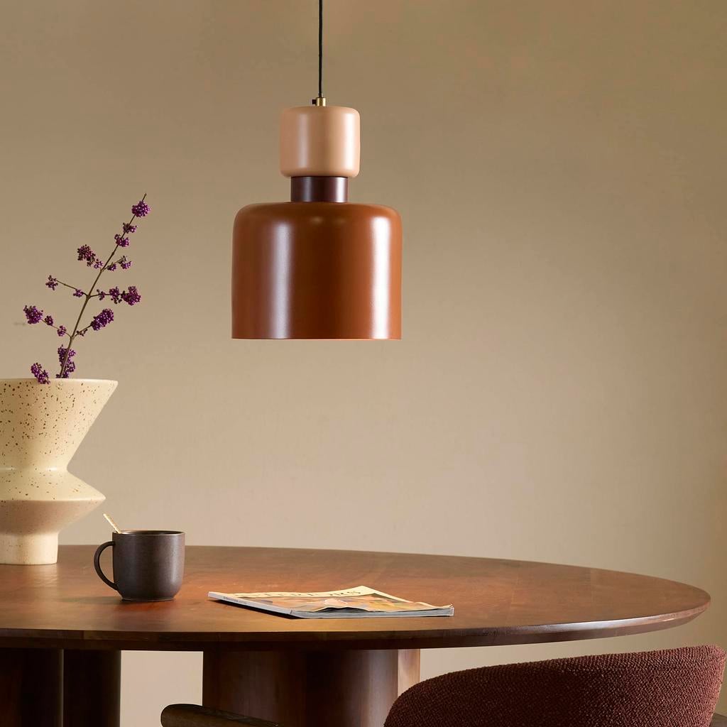 NOUS Living ijzeren hanglamp Kiki E27 Ø 23 cm - roodbruin
