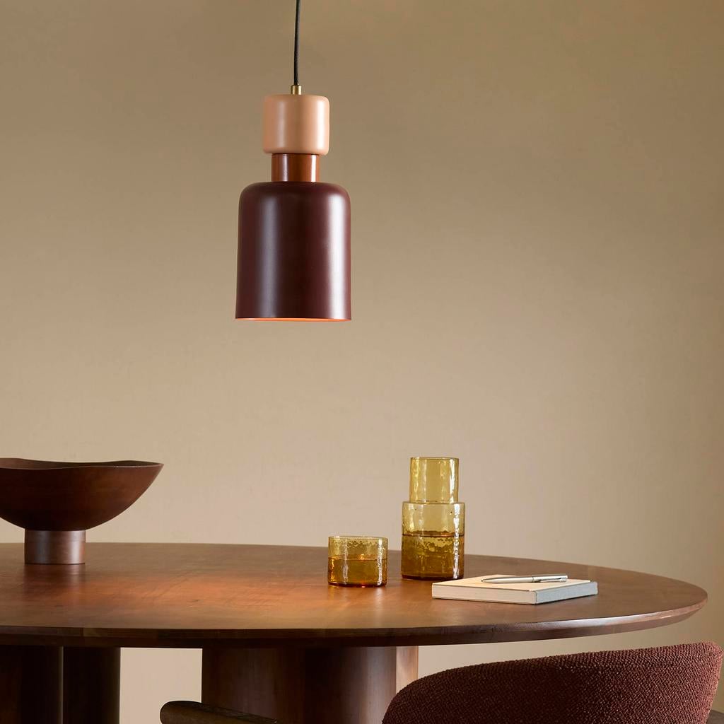 NOUS Living ijzeren hanglamp Kiki E27 Ø 15 cm - bruin