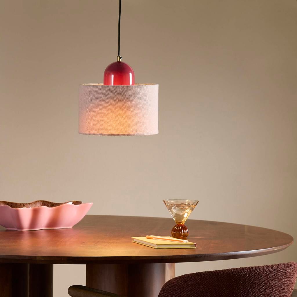 NOUS Living stoffen hanglamp Lively E27 Ø 25 cm - roodbruin