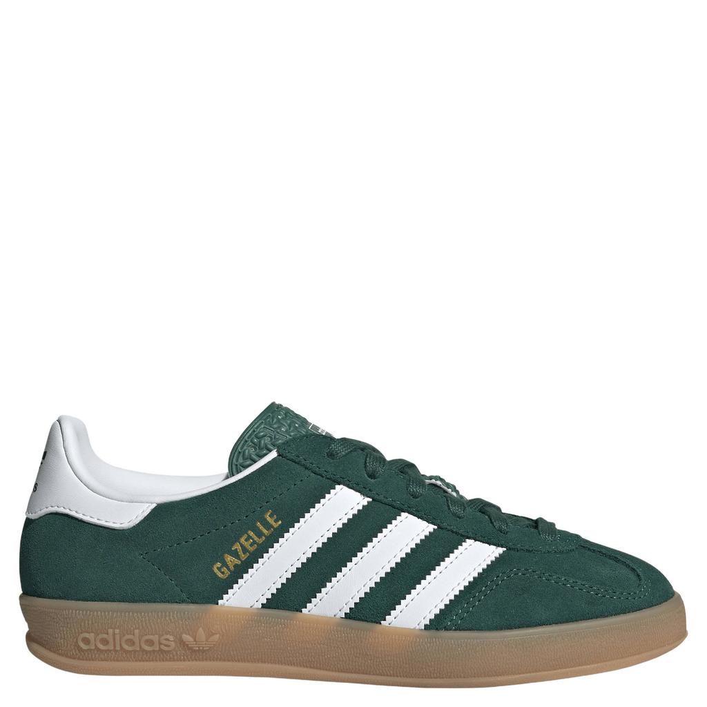 Groen en witte jongens en meisjes adidas Originals Gazelle Indoor sneakers van suède met veters