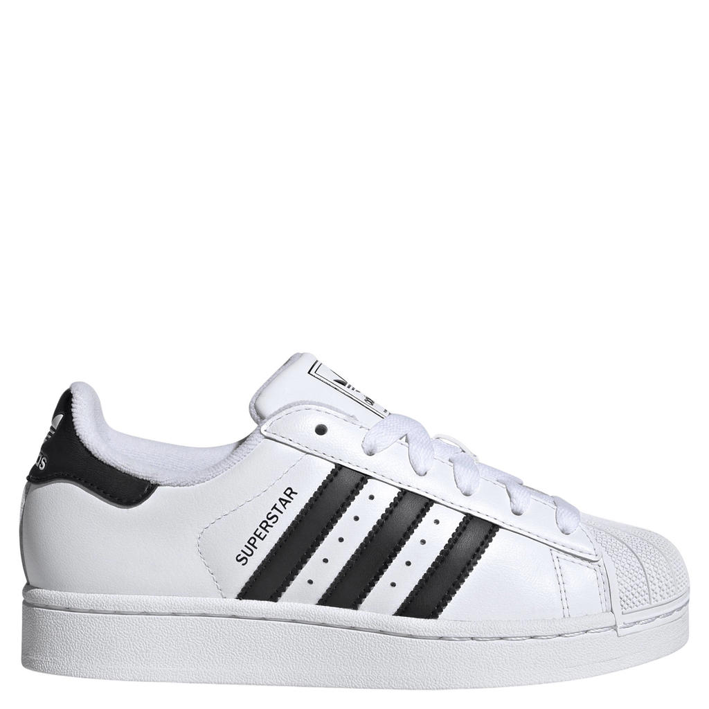 Wit en zwarte jongens en meisjes adidas Originals Superstar II sneakers van bovenwerk van leer en synthetische materialen met veters