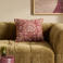 NOUS Living vierkante katoenen gebloemde sierkussenhoes Rixon 45x45 cm - roze/offwhite
