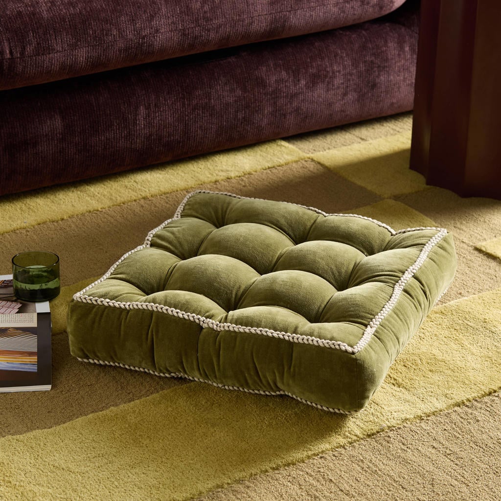 NOUS Living vierkante zitkussen Rebel 50x50 cm - groen