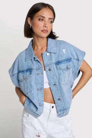 gilet light blue denim