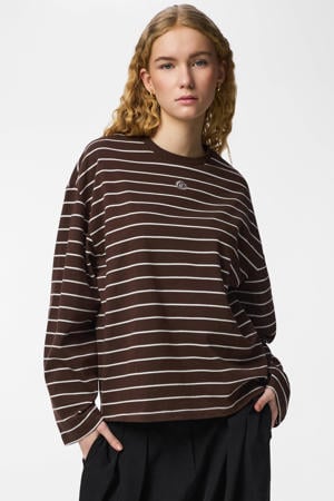 gestreepte top bruin