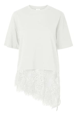 rechtvallend T-shirt - ecru