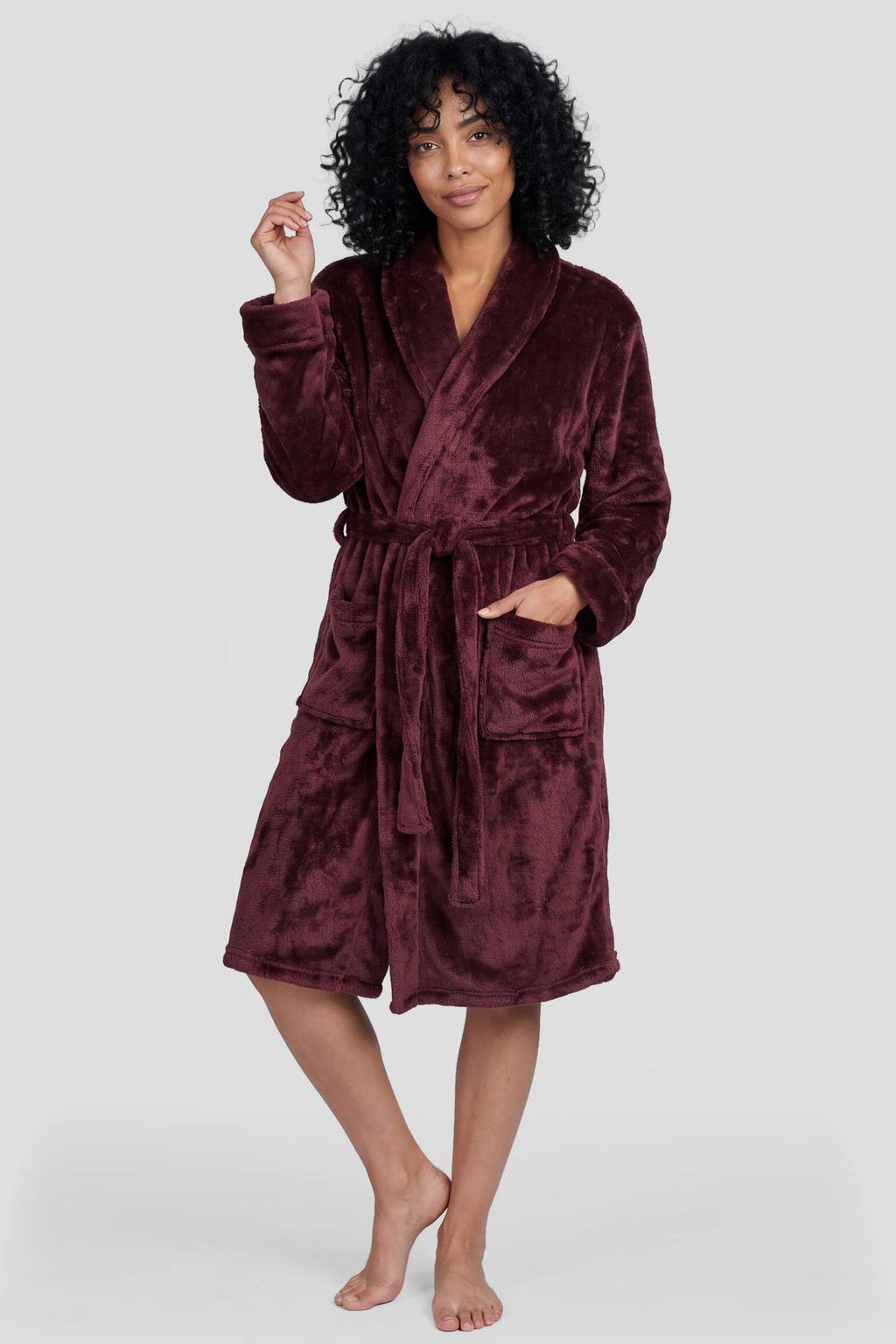 LingaDore fleece badjas - bordeaux