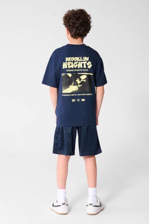 T-shirt met backprint donkerblauw