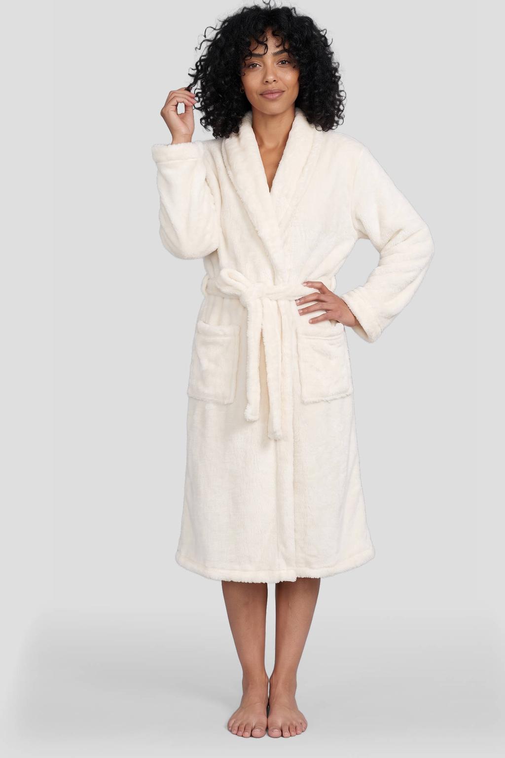 LingaDore fleece badjas - ecru