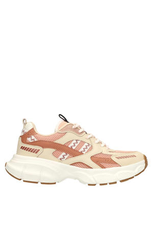 chunky leren sneakers roze