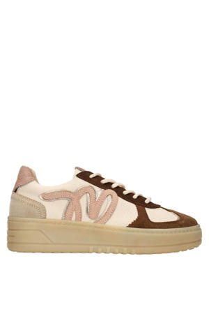 leren sneakers beige