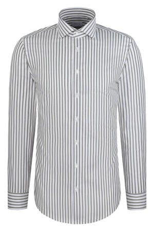slim gestreept casual overhemd groen