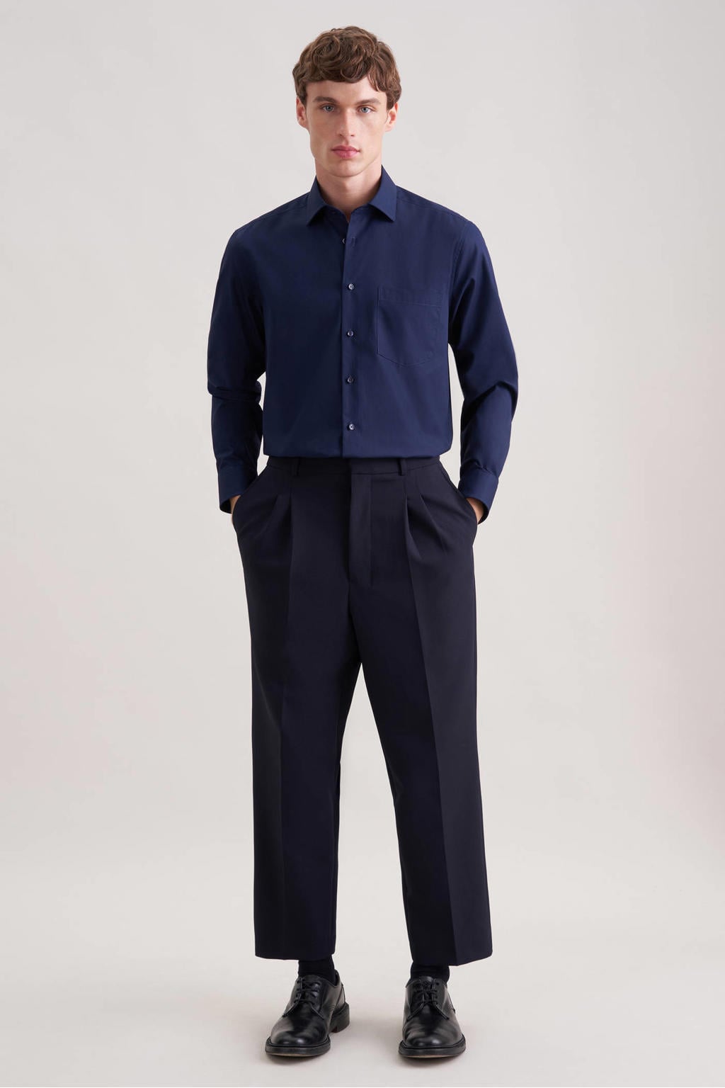 Seidensticker overshirt donkerblauw