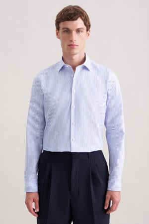 slim zakelijk overhemd blauw