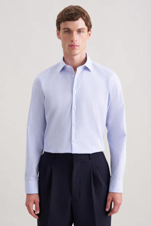 slim zakelijk overhemd blauw