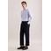Seidensticker slim gestreept casual overhemd blauw