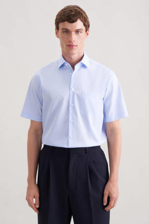 regular casual overhemd lichtblauw