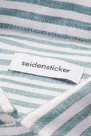 thumbnail: Seidensticker regular gestreept casual overhemd met linnen turquoise