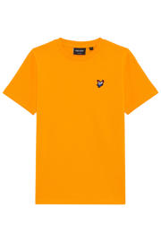 thumbnail: Oranje jongens Lyle & Scott T-shirt junior van katoen met effen, korte mouwen en ronde hals